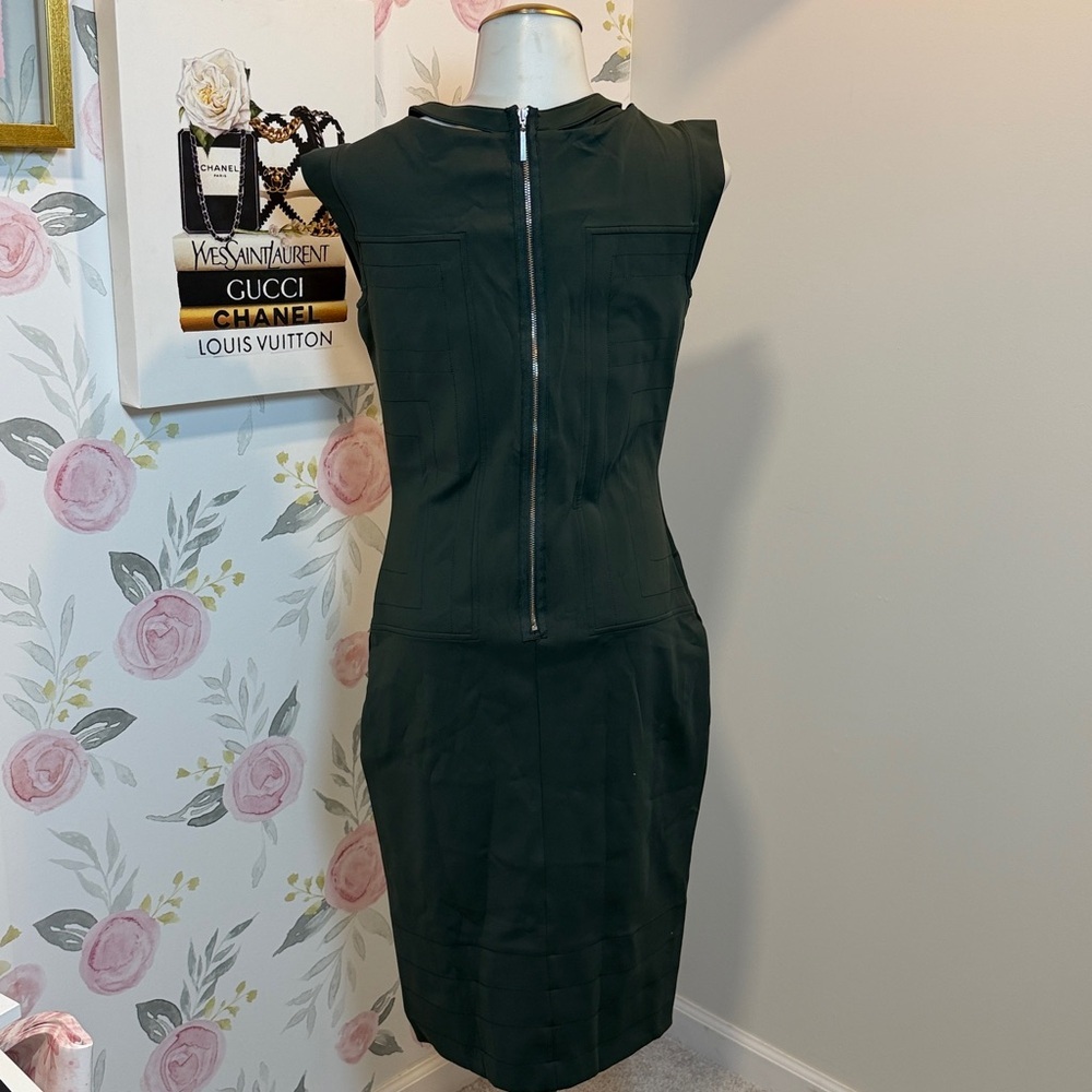 French Connection Forest Green Fitted Dress - Picture 4 of 5
